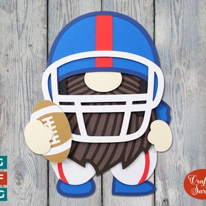 American Football Gnome SVG | Gestapelter männlicher NFL Spieler Gnom