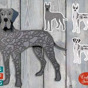 Deutsche Dogge SVG | Geschichtete Deutsche Dogge Hund Plotterdatei
