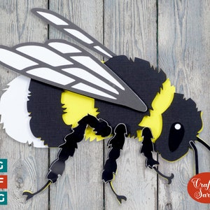 Bumble Bee-svg | Gelaagd snijbestand hommelinsecten
