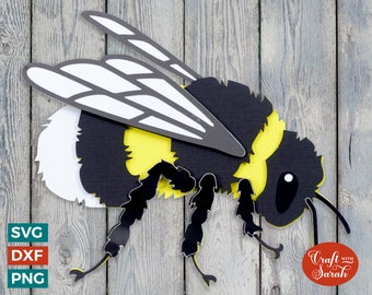 Bumble Bee SVG | Layered Bumble Bee Insect Cutting File