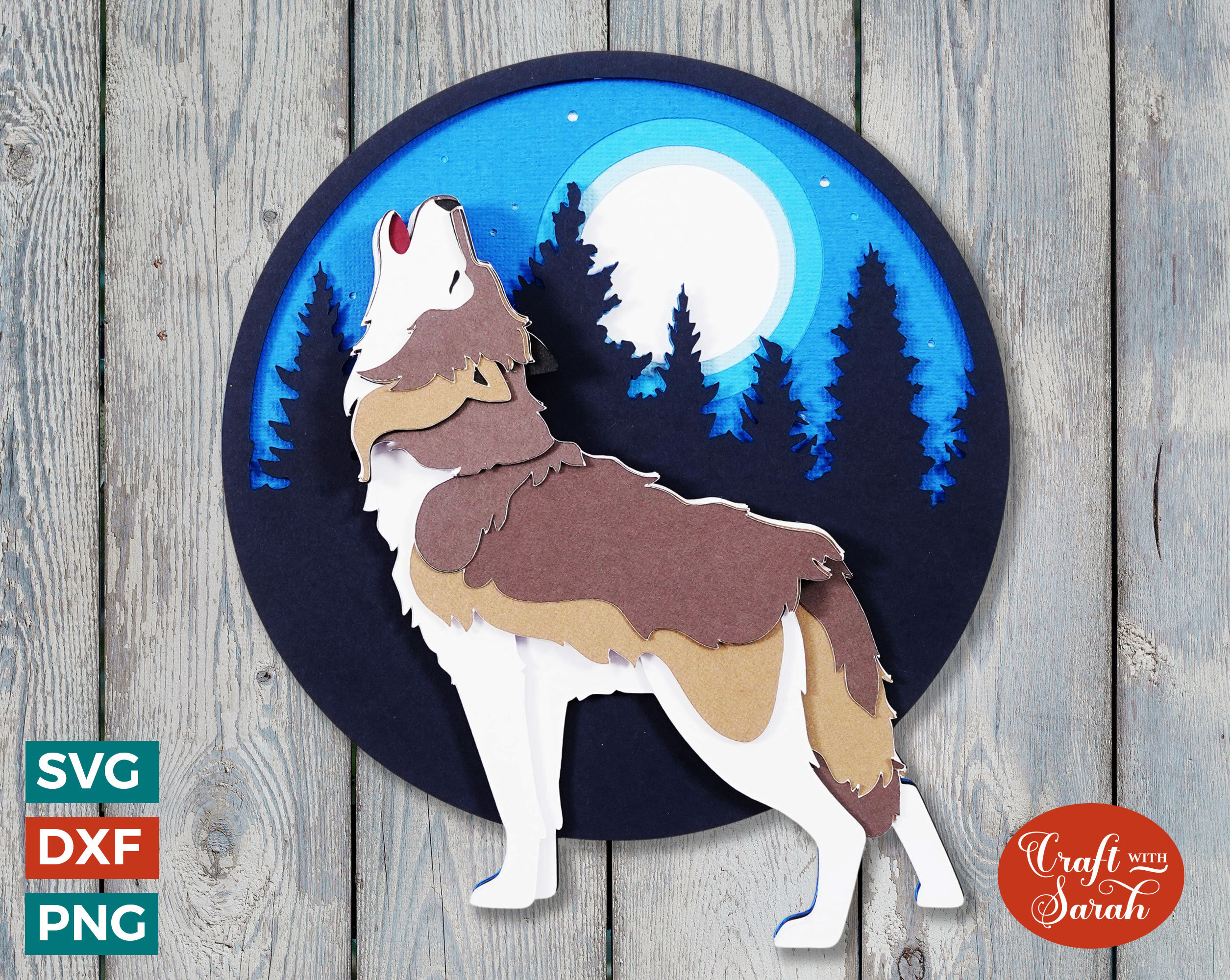 Wolf SVG | Layered Howling Wolf Cutting File - Etsy