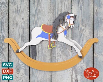 Rocking Horse SVG | 3D Layered Child's Toy Rocking Horse Cutting File