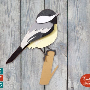 Mésange SVG | Fichier de découpe d'oiseau en couches 3D