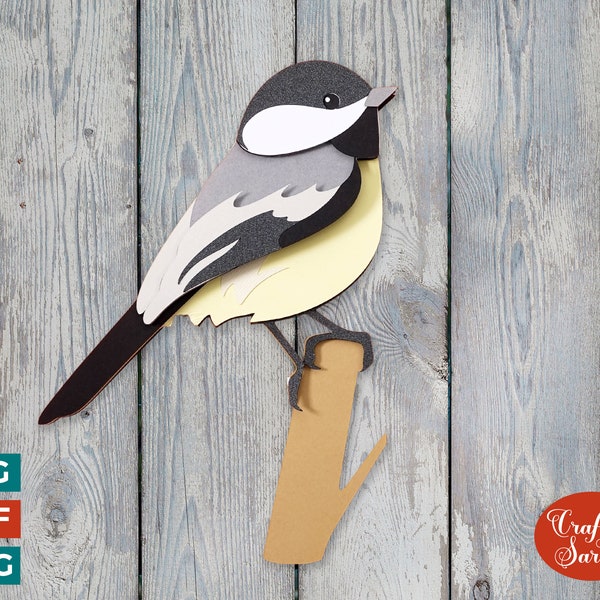 Chickadee SVG | 3D Layered Bird Cutting File