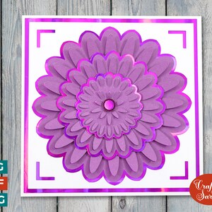 Dahlia Card SVG | Flower Popout Greetings Card Cutting File