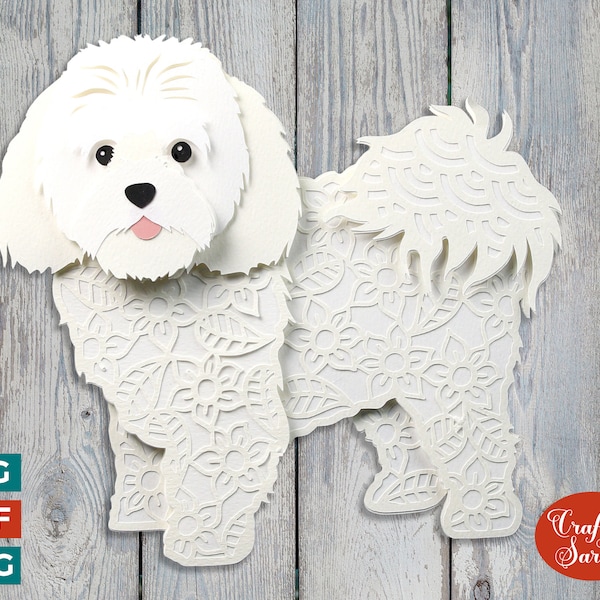 Coton de Tulear SVG | Layered Coton de Tulear Cutting File