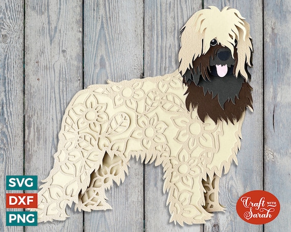 Briard SVG Layered Berger de Brie Sheepog Cutting File