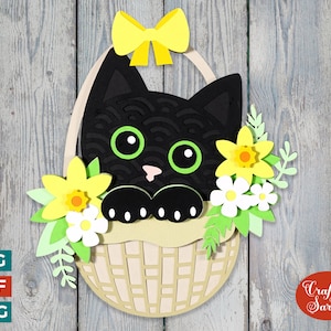 Panier chat SVG | Lime à découper pour chat