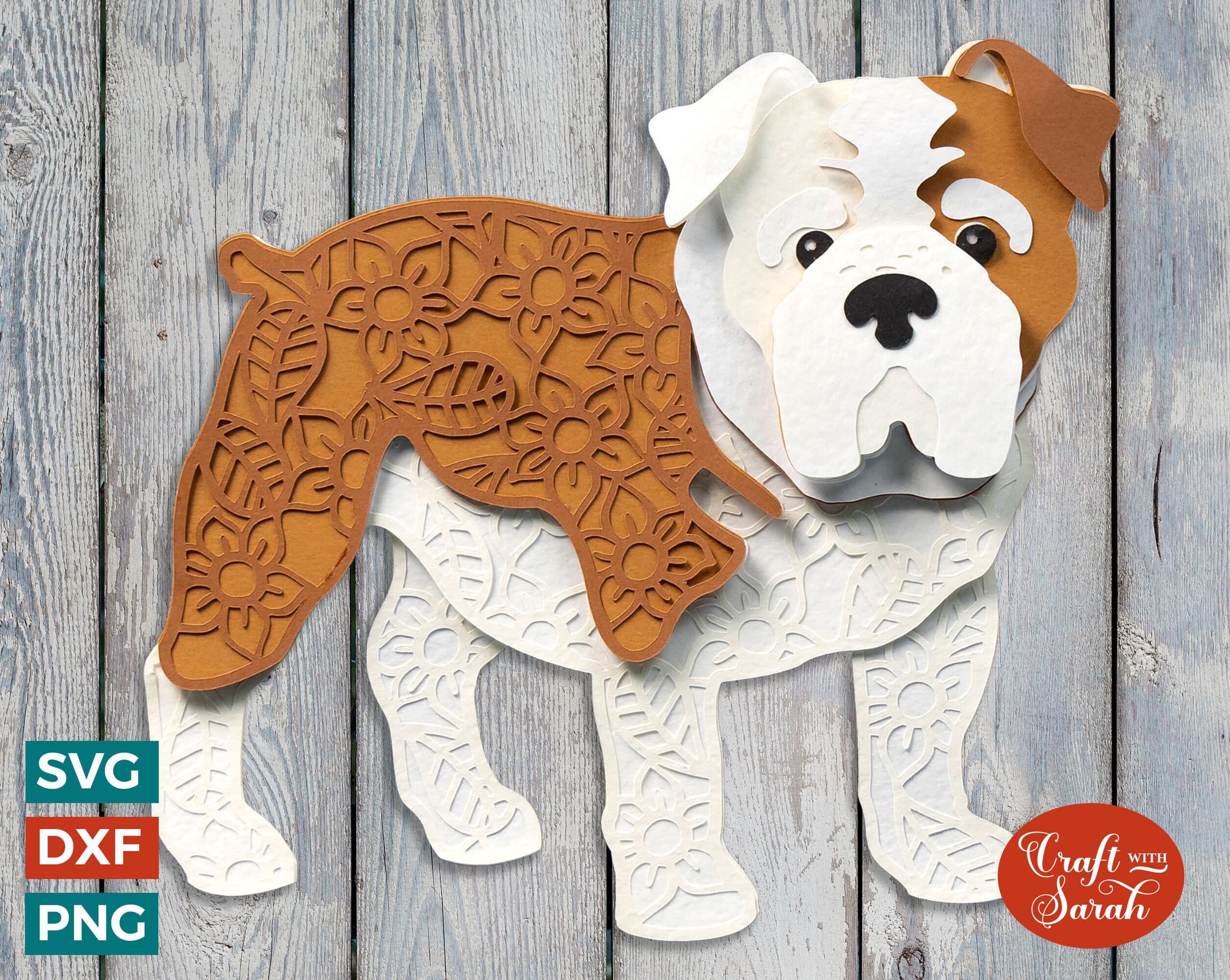 English Bulldog SVG | Layered English Bulldog Cutting File