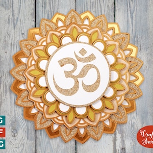 Symbole Om SVG | Symbole Om en couches avec fichier de découpe mandala