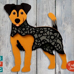 Black & Tan Terrier SVG | Layered Black and Tan Terrier Dog Cutting File