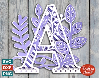 Letter A 3D Alphabet SVG for Cricut, 3D SVG A Monogram