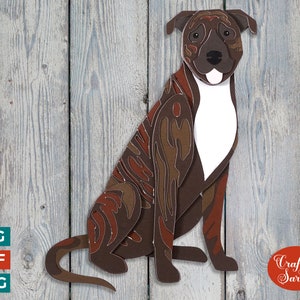 Tennessee Treeing Brindle SVG | Gelaagd snijbestand voor honden