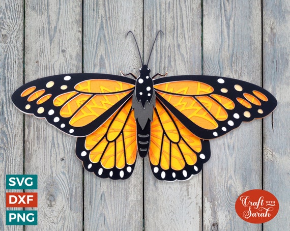 Monarch Butterfly SVG | Layered Butterfly Insect Cutting File