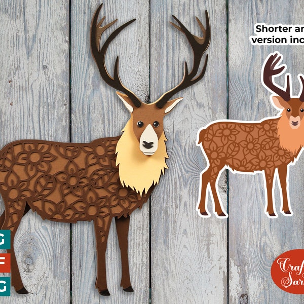 Stag SVG | Layered Woodland Deer Buck Cutting File