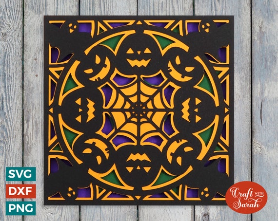 Happy Halloween Mandala Greetings Card | Halloween Card SVG