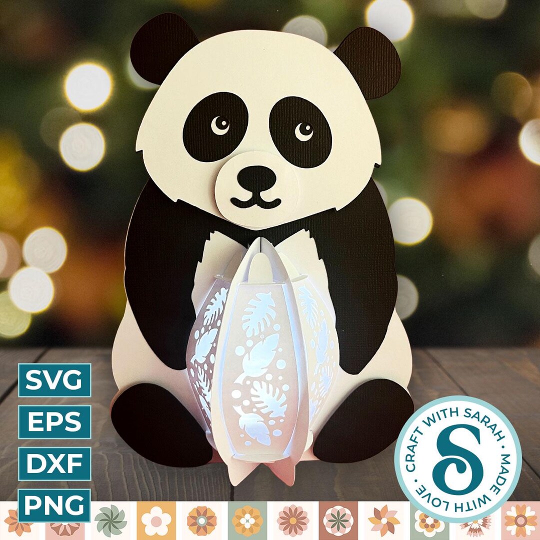 Panda Lantern SVG | 3D Panda Luminary Design Cutting File - Etsy