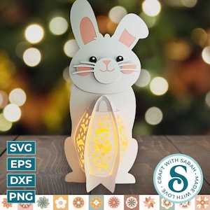 Lanterne de lapin SVG | Fichier de découpe de conception de lanterne de lapin 3D
