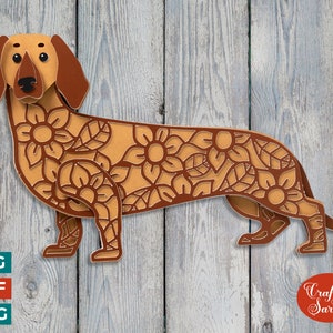 Dackel SVG | Layered Sausage Hund Schneidedatei