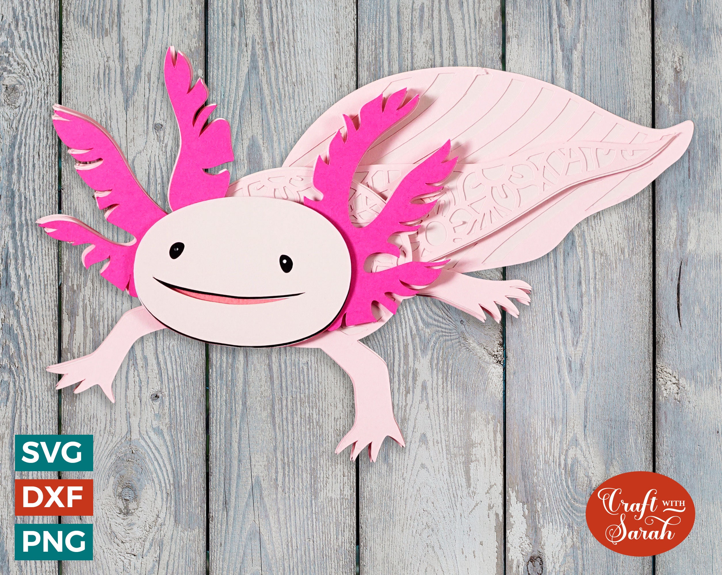 Axolotl SVG / Archivo de corte de Axolotl en capas - Etsy México