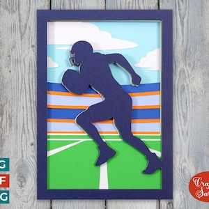 American Football Card SVG | Layered Sport Greetings Card Cutting File
