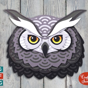Mandala Sowa Głowa SVG | 3D Sowa SVG