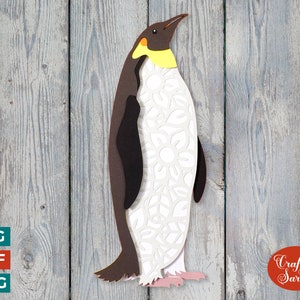 Archivo SVG de pingüino emperador / Archivo de corte de pingüino en capas 3D