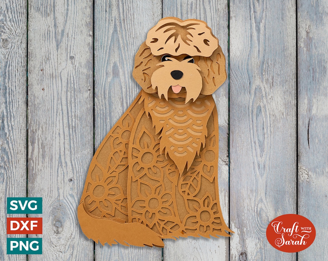 ラブラドゥードル / コッカプー SVG | レイヤード ドゥードゥル ドッグ カッティング ファイル - Etsy 日本, image size:1080x861