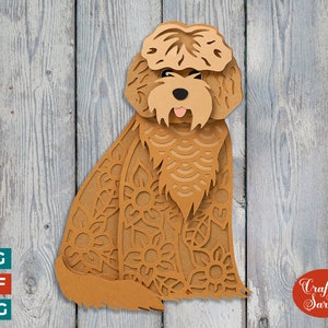 Labradoodle / Cockapoo SVG | Fichier de découpe pour chien Doodle en couches