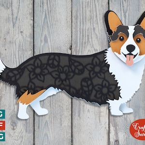 Vest Welsh Corgi SVG | Gelaagd vest Welsh Corgi Cutting File
