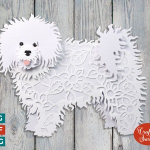 Bolognese SVG / File di taglio del cane Bolognese a strati
