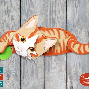 Ginger Kitten SVG | Layered Kitten with Ball Cutting File