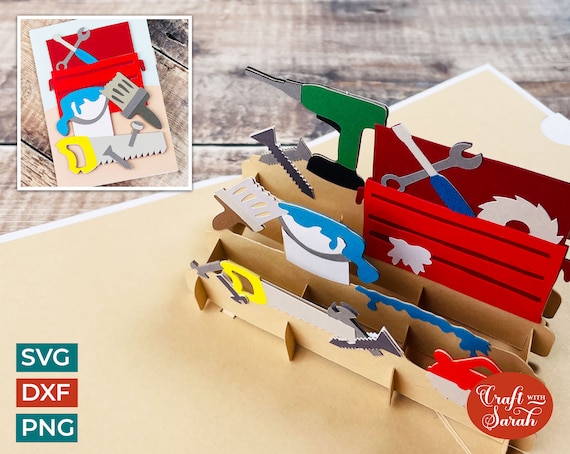 Tool Kit Popout Card SVG | Handyman Greetings Card Cutting File