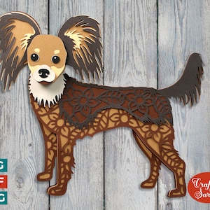 Chien russe jouet SVG | Lime à découper pour le toy terrier de Moscou à poil long