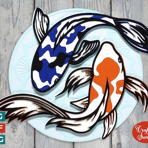 Koi Mandala SVG | Layered Koi Mandala Cutting File