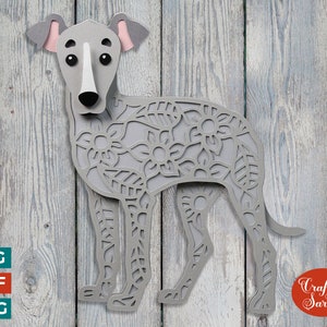 Chiot lévrier SVG | Lime à découper pour chiots lévriers