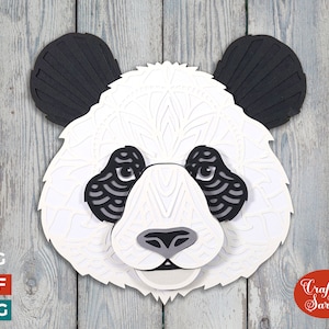 Mandala tête de panda SVG | Panda 3D SVG