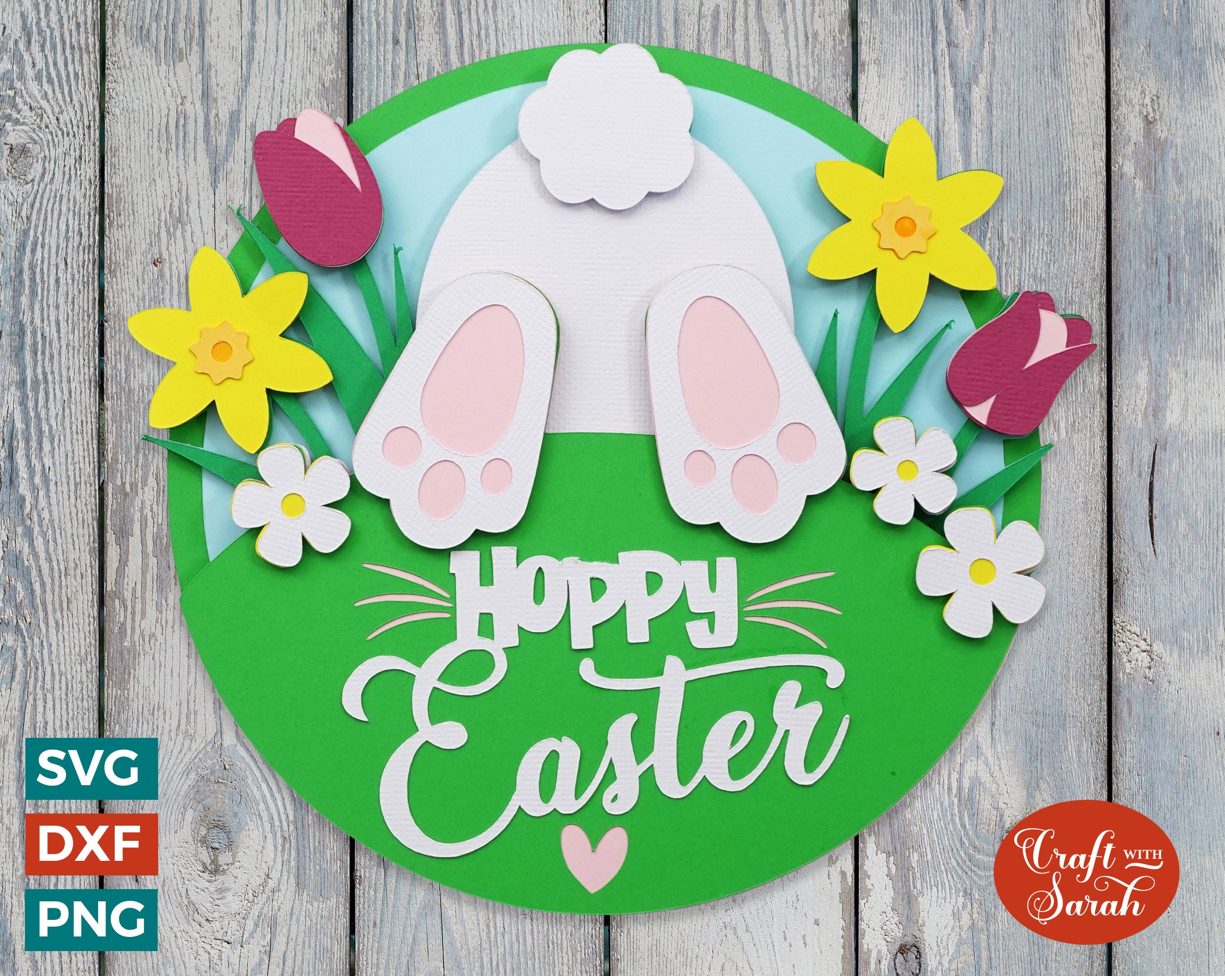 Hoppy Easter SVG | 3D Easter Bunny SVG - Etsy