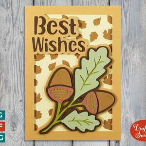 Archivo recortable de tarjeta de felicitación con los mejores deseos de otoño
