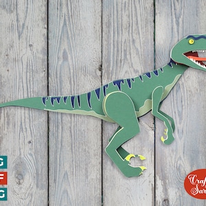 Raptor SVG | Layered Velociraptor Dinosaur Cutting File