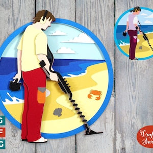 Metal Detector SVG | Layered Metal Detecting Cut Files