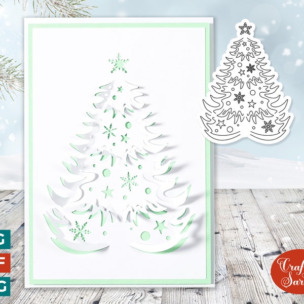 Christmas Tree Card | "Cut & Fold" Greetings Card 28