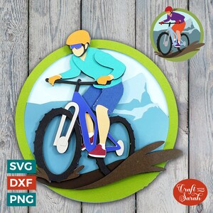 Vélo de montagne SVG | Fichiers coupés hommes et femmes pour vététistes