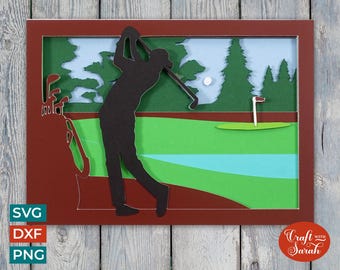Golf Card SVG | Layered Golfing Sport Greetings Card Cutting File