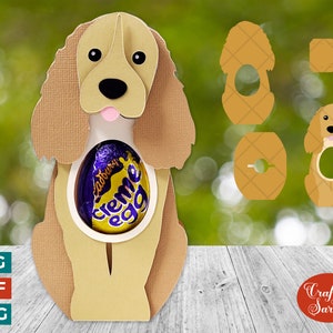 Porta huevos de Cocker Spaniel SVG / Porta huevos de chocolate de Pascua de Cocker Spaniel
