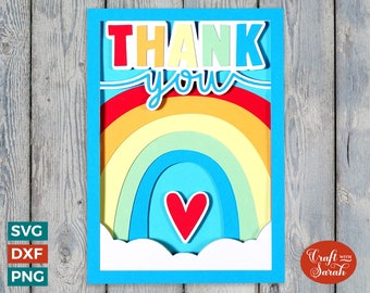 Thank You Greetings Card | Layered Thank You Card SVG