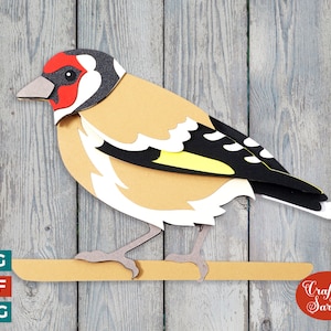 Stieglitz SVG | 3D Layered Vogel Schneidedatei