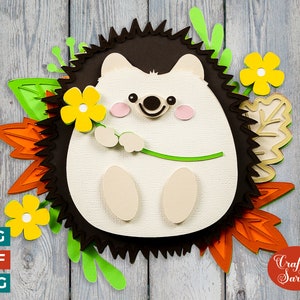 Arquivo SVG Hedgehog | Arquivo de corte Layered Spring Hedgehog