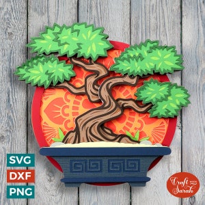 Bonsai Baum SVG | Layered Gardening & Nature Plotterdatei