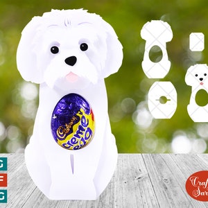 Maltese Egg Holder SVG | Easter Maltese Chocolate Egg Holder